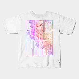 Oakland, California, USA City Map Typography - Colorful Kids T-Shirt